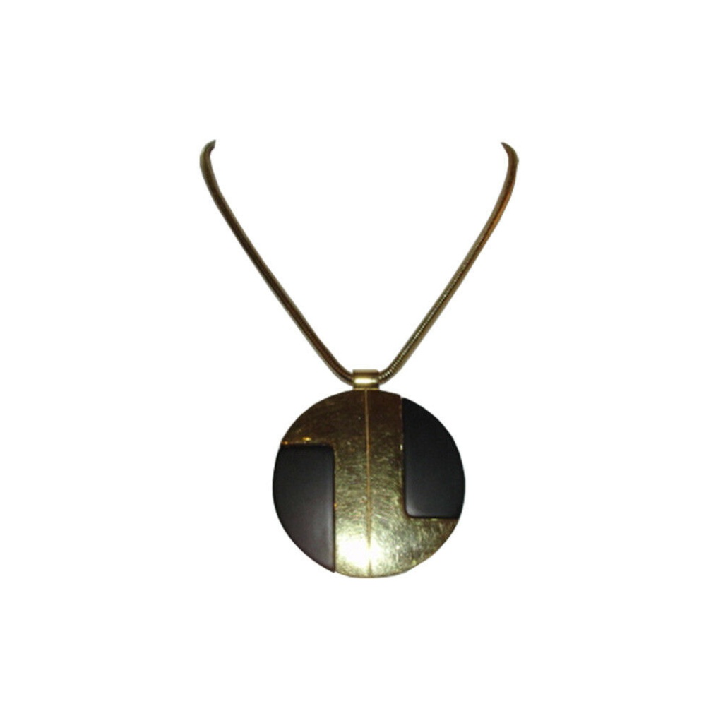 Lanvin Black And Gold Pendant Necklace